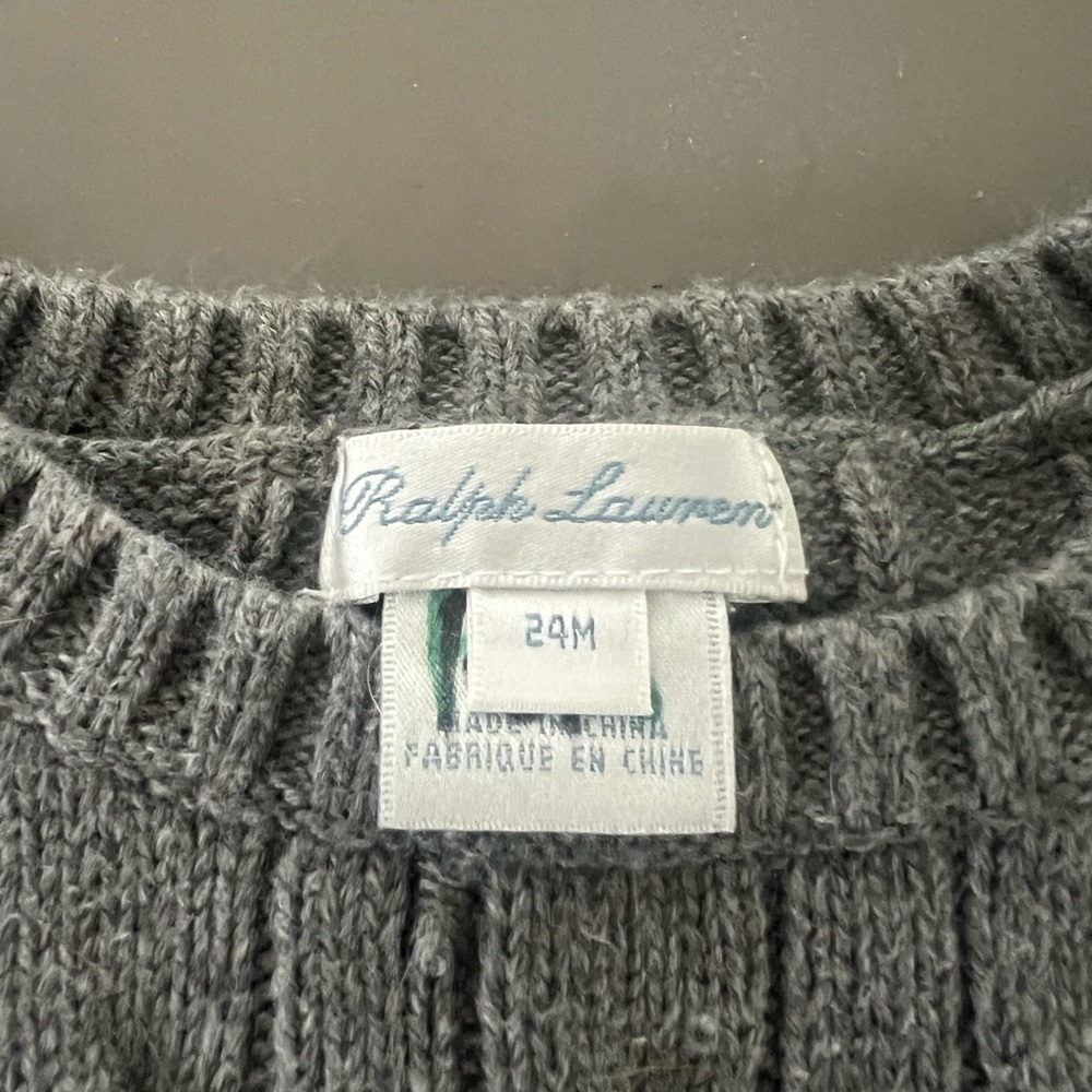 Ralph Lauren Gray Knit Sweater 24 months - Picture 2 of 2